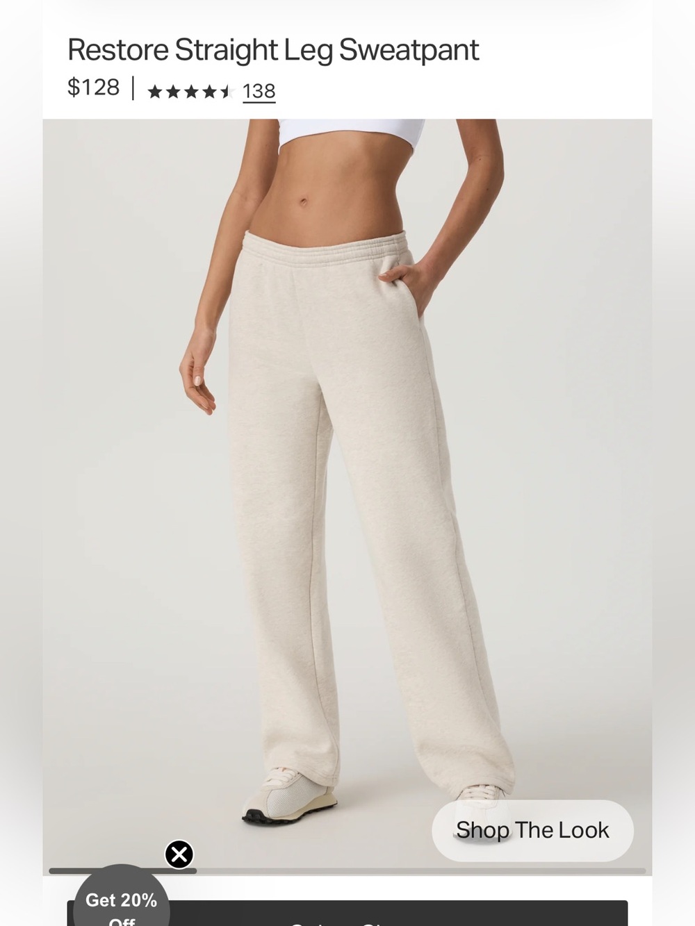 Vuori Restore Straight Leg Sweatpant-bone heather-M-NWT